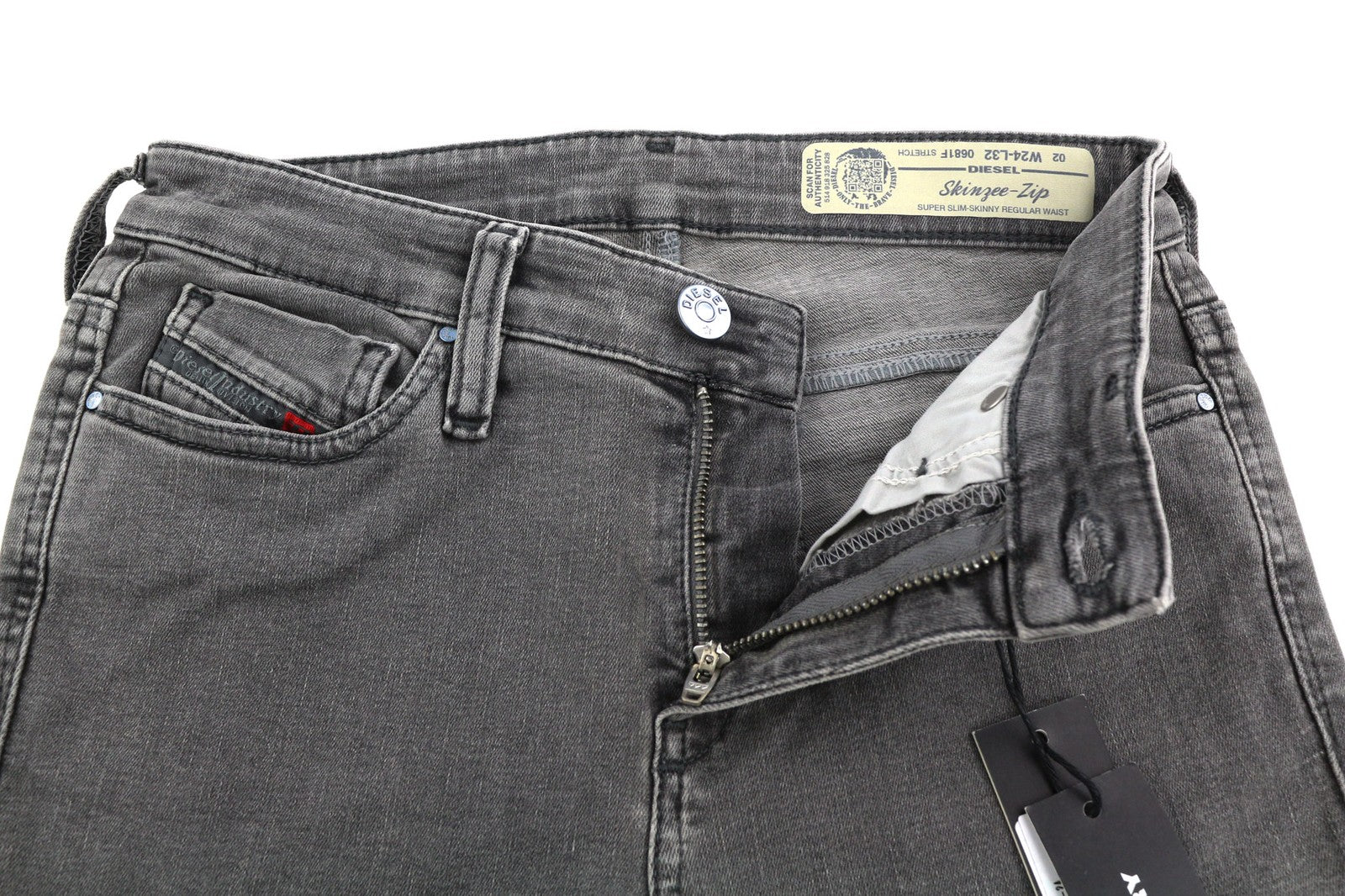 DIESEL Skinzee-Zip 0681F Womens Jeans W24/L32 Super Slim Skinny RRP€180