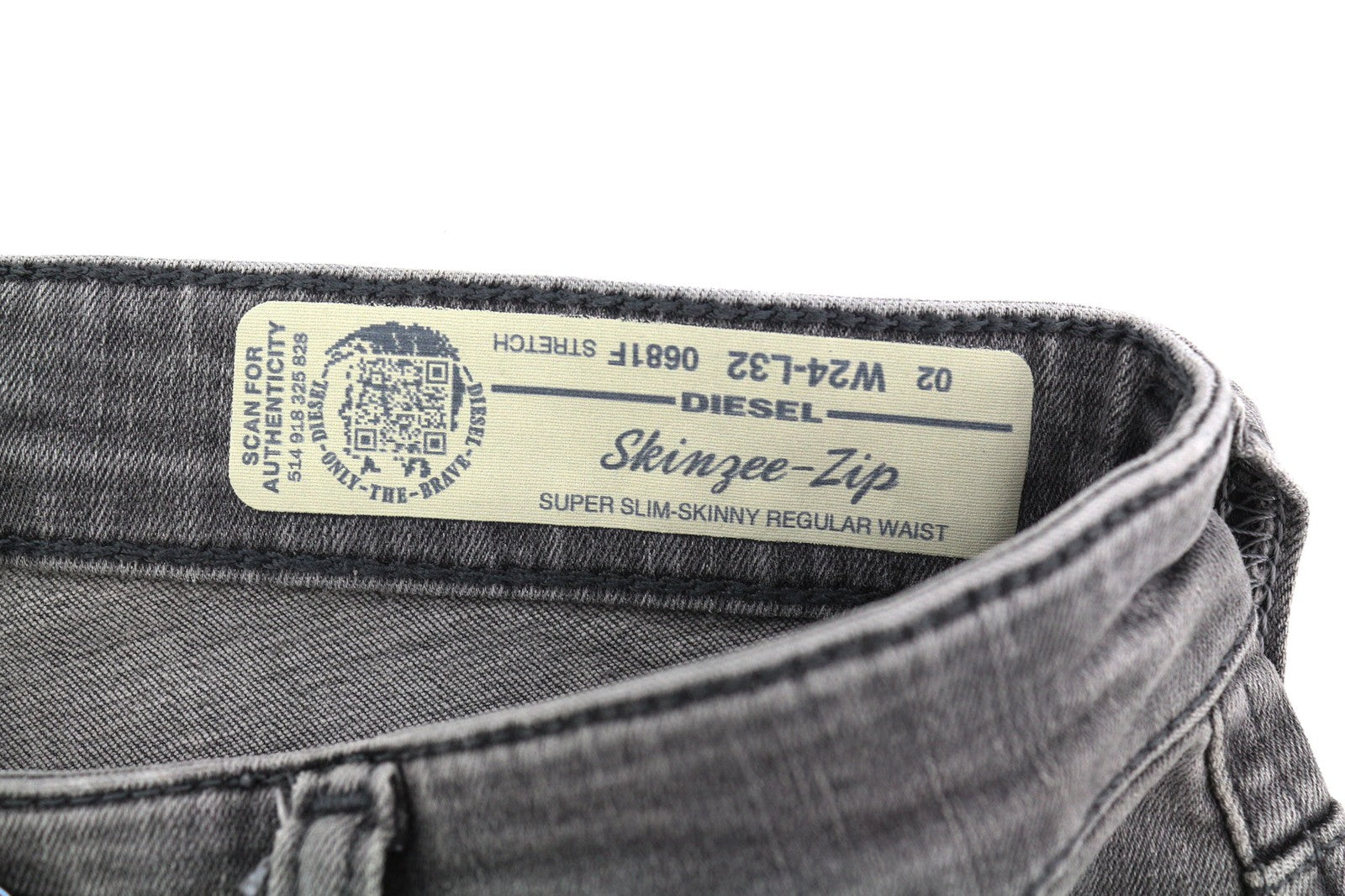 DIESEL Skinzee-Zip 0681F Womens Jeans W24/L32 Super Slim Skinny RRP€180