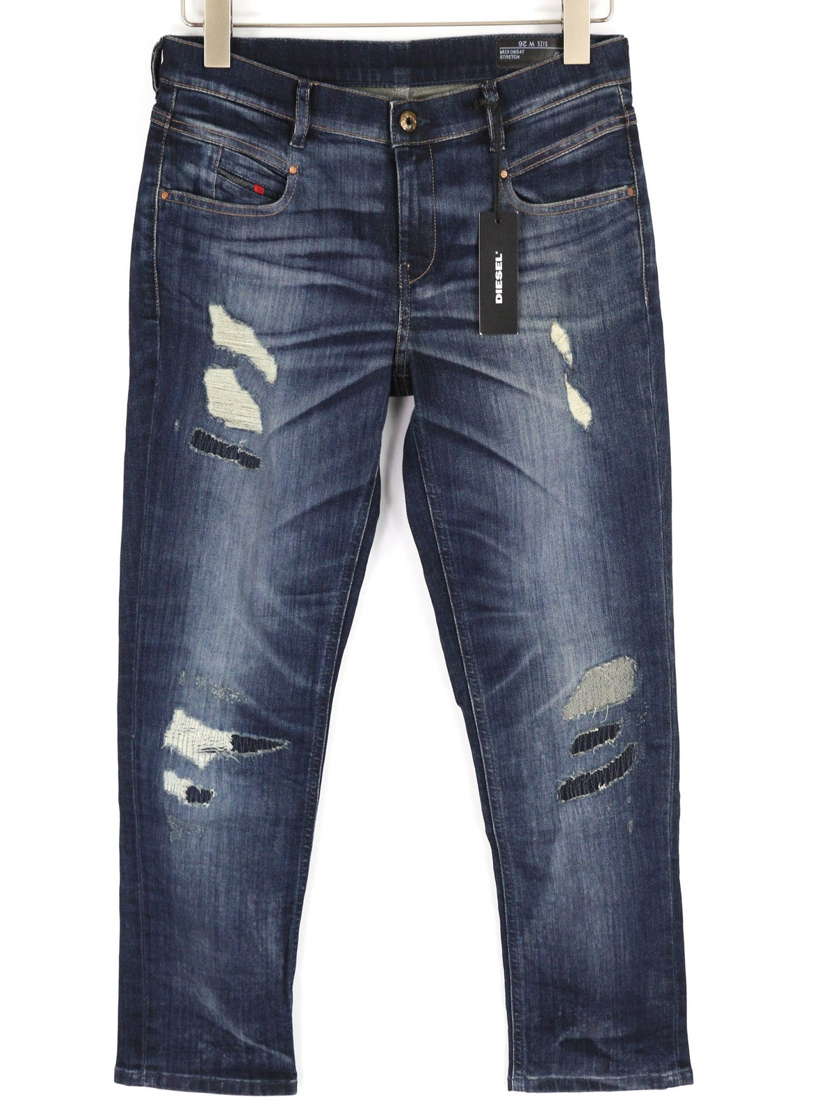 DIESEL Belthy-Ankle 0854T moteriški džinsai, W26, RRP 230 €, ploni, tiesūs, žemu juosmeniu, mėlyni. 