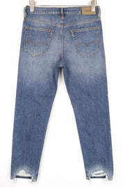 DIESEL Mharky-B 085AG vyriški W28/L30 aptempti mėlyni skalbti džinsai 