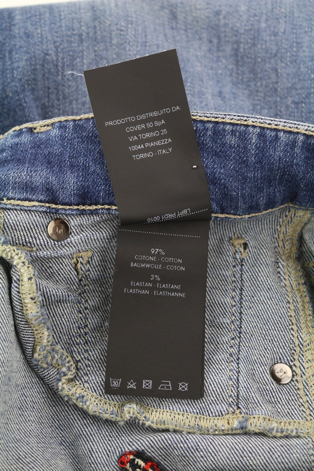 PT TORINO Cyndi moteriški džinsai W26 mėlyni siuvinėti aukštu juosmeniu platėjantys džinsai RRP 250 € 