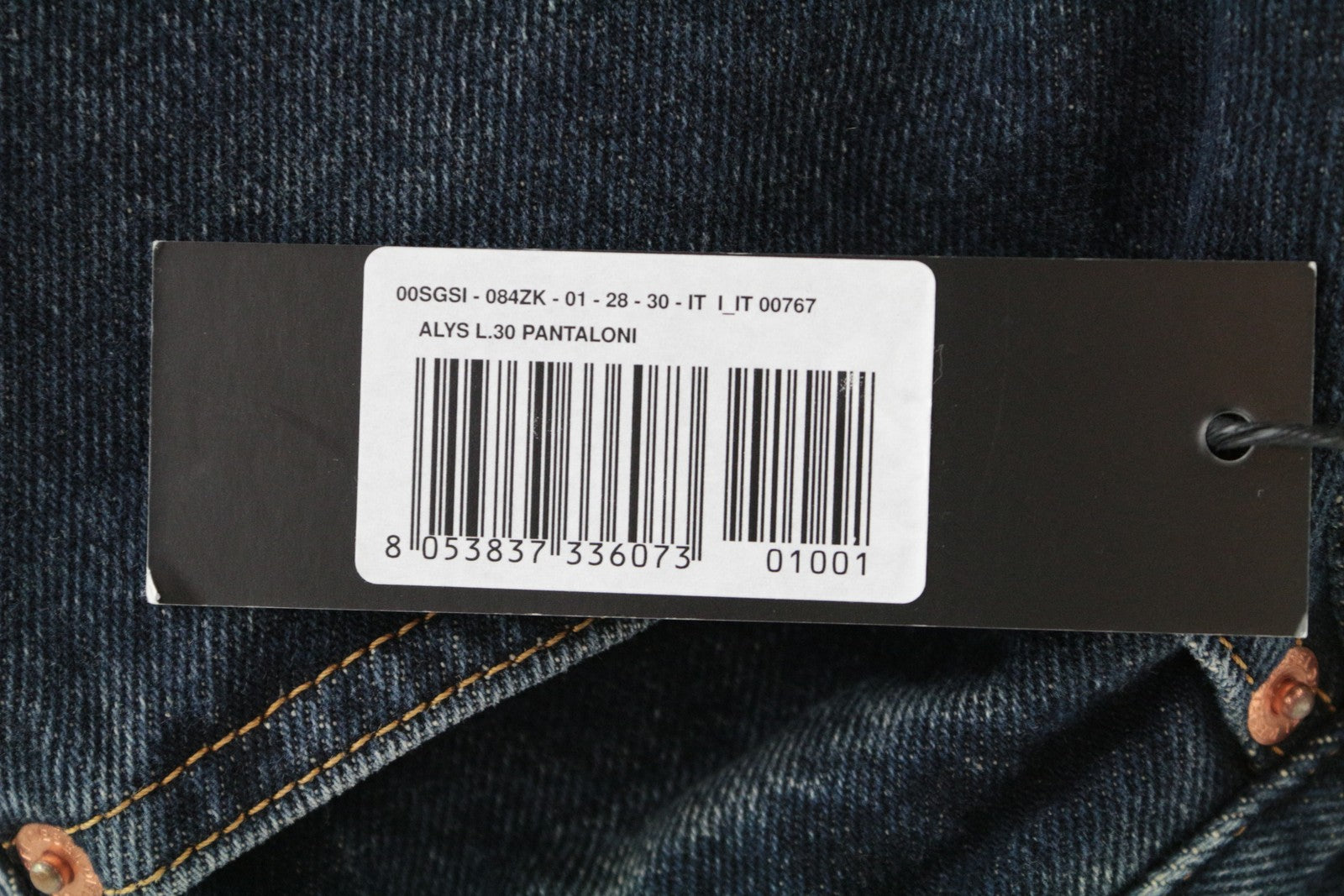 DIESEL Alys 084ZK Women's Straight Fit W28/L30 Dark Non-Stretch Denim