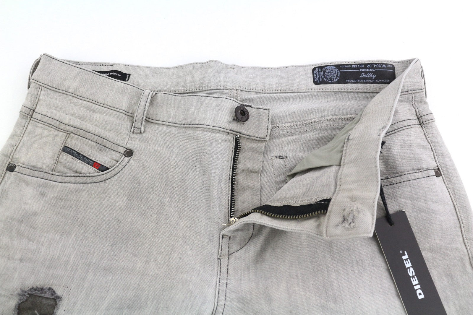 DIESEL DNA Belthy 0676M moteriški džinsai W30/L32 RRP 180 € Slim tiesūs žemo juosmens 