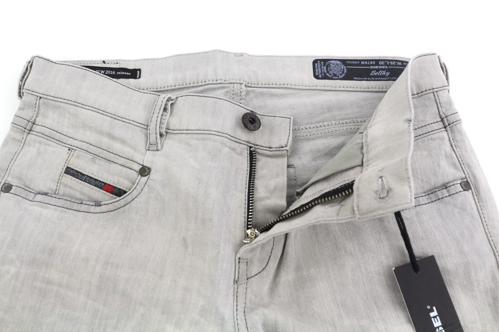 DIESEL D.N.A. Belthy 0676M Women Jeans W25/L30 RRP€180 Slim Straight Low Waist