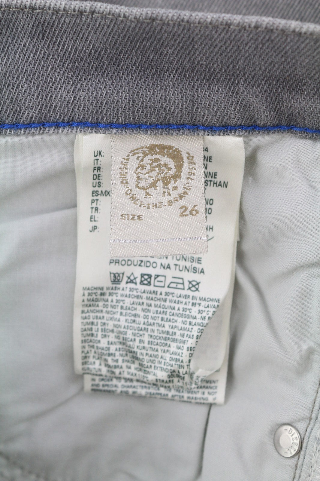 DIESEL Belthy-Ankle 0853H moteriški džinsai W26/L32 Slim Straight žemo juosmens RRP 200 € 