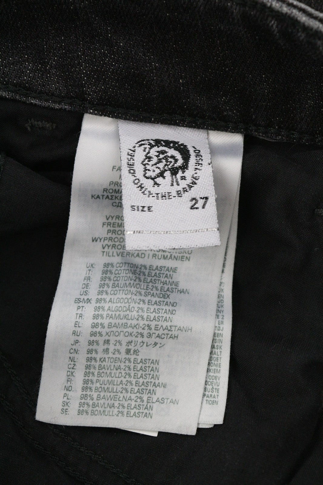 DIESEL D-Joy 09B12 moteriški džinsai W27/L32 Slim Regular Waist Tamprūs, juodi, RRP 175 € 