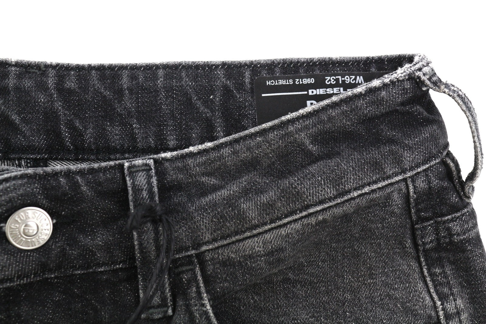 DIESEL D-Joy 09B12 moteriški džinsai W26/L32 Slim Regular Stretch skalbti juodi RRP 175 € 