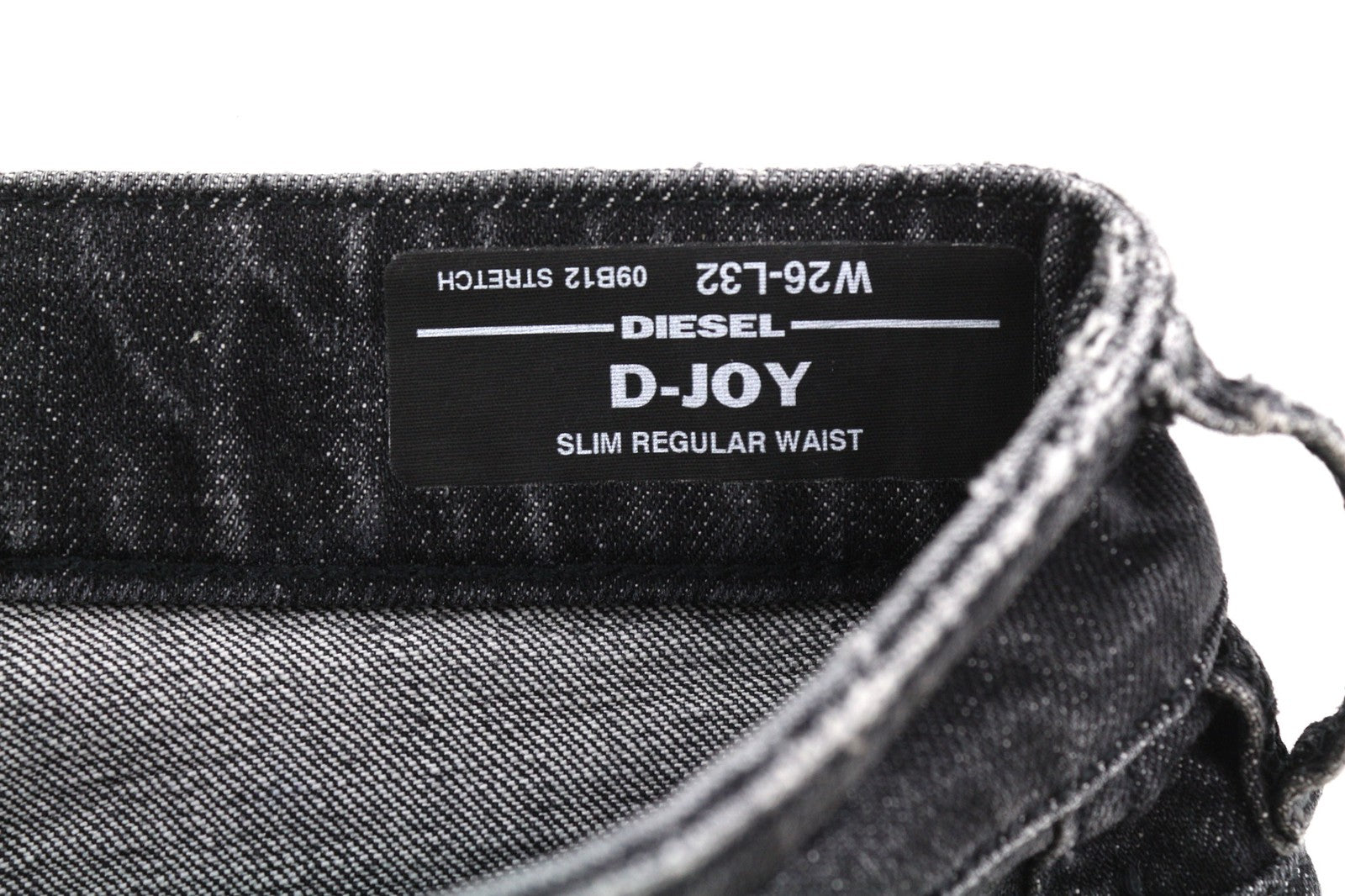 DIESEL D-Joy 09B12 moteriški džinsai W26/L32 Slim Regular Stretch skalbti juodi RRP 175 € 