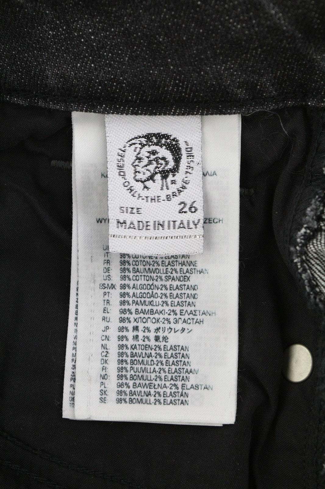 DIESEL D-Joy 09B12 moteriški džinsai W26/L32 Slim Regular Stretch skalbti juodi RRP 175 € 