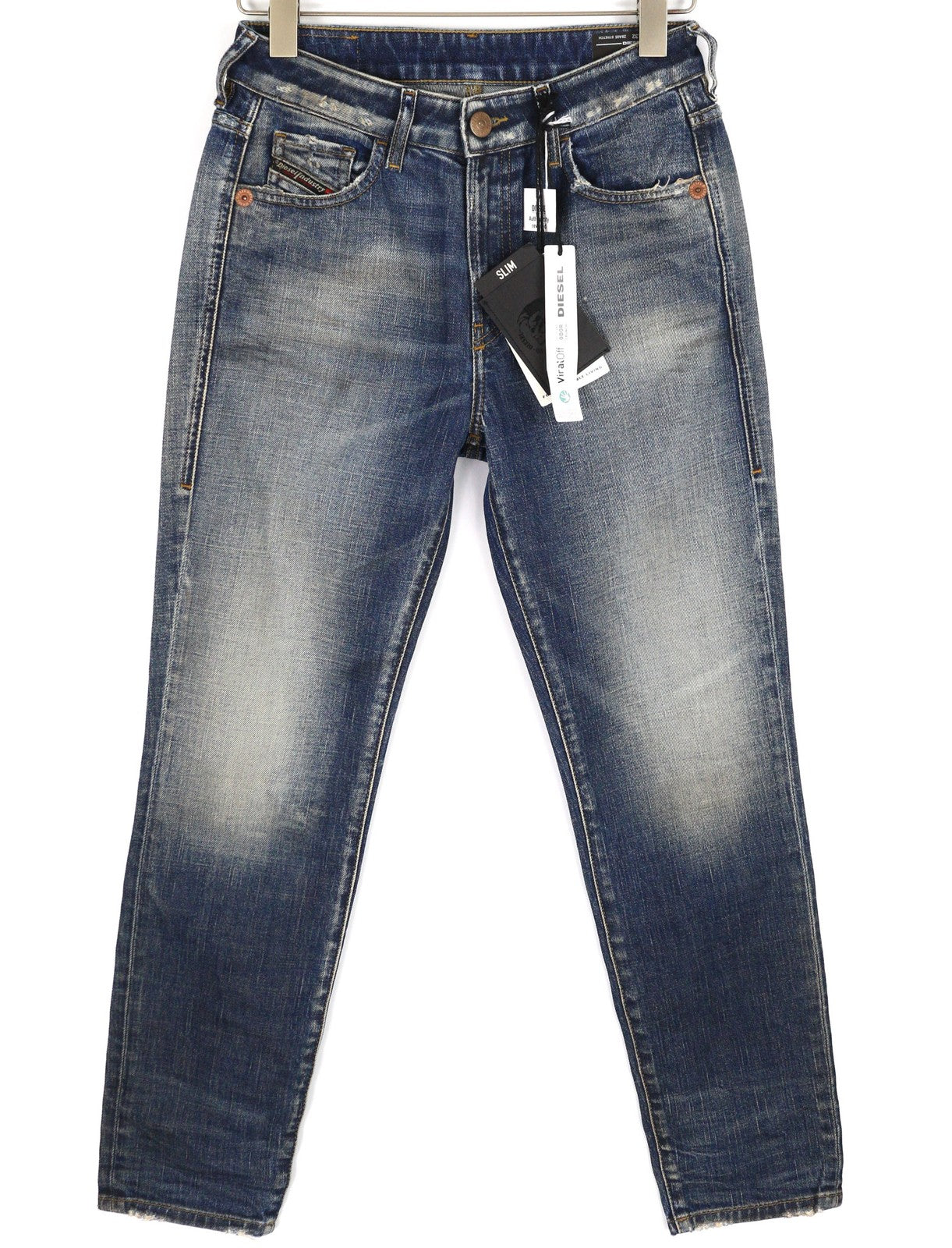 DIESEL D-Joy Z9A05 moteriški džinsai W27/L32 Slim Regular Waist Tamprūs, mėlyni RRP 195 € 