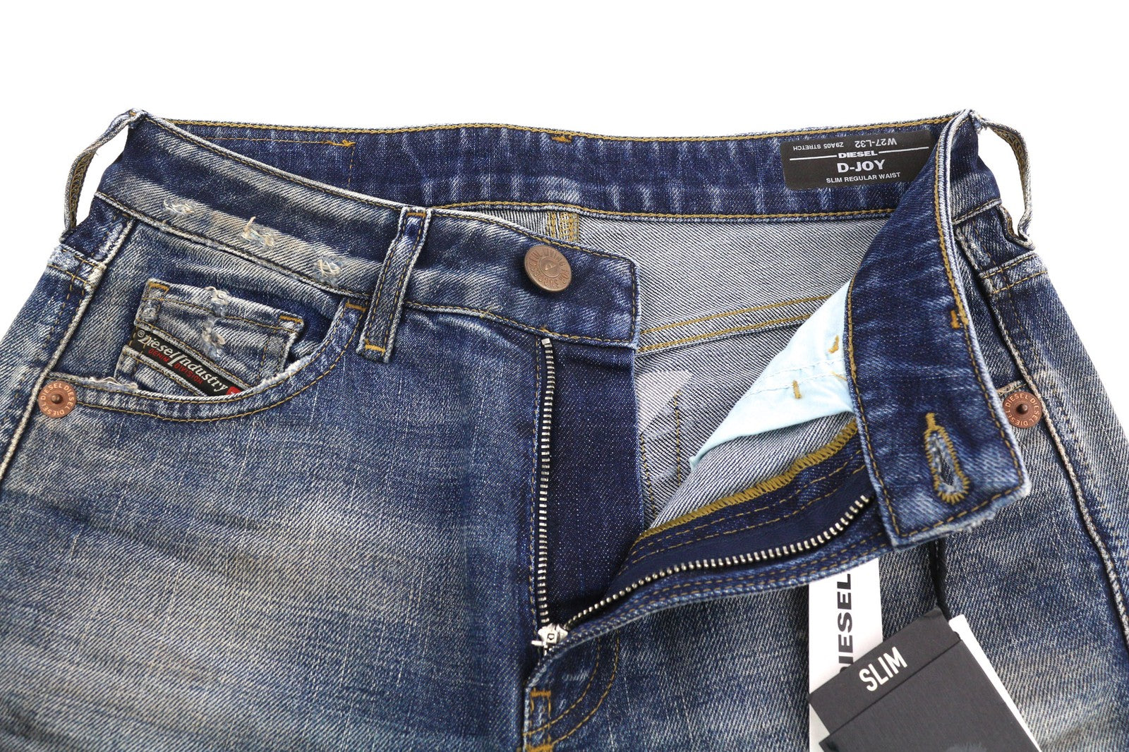 DIESEL D-Joy Z9A05 moteriški džinsai W27/L32 Slim Regular Waist Tamprūs, mėlyni RRP 195 € 