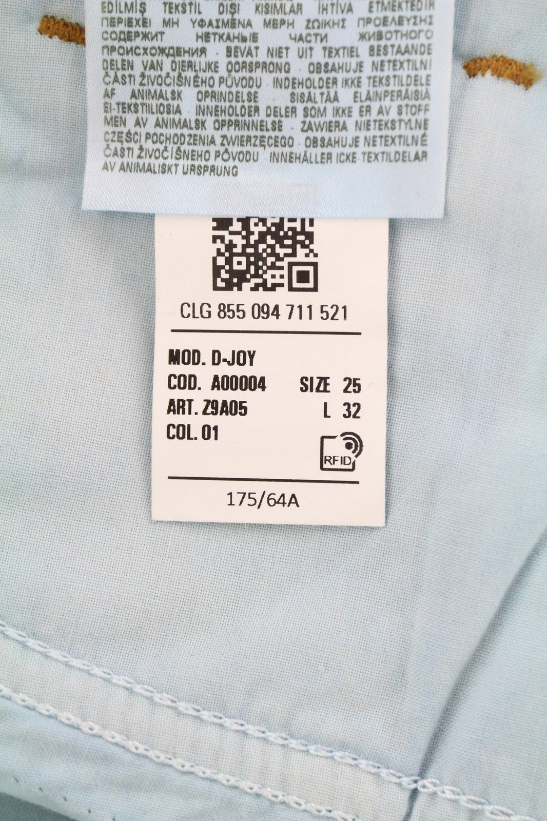 DIESEL D-Joy Z9A05 moteriški džinsai W25/L32 Slim Regular Waist Tamprūs, mėlyni RRP 195 € 