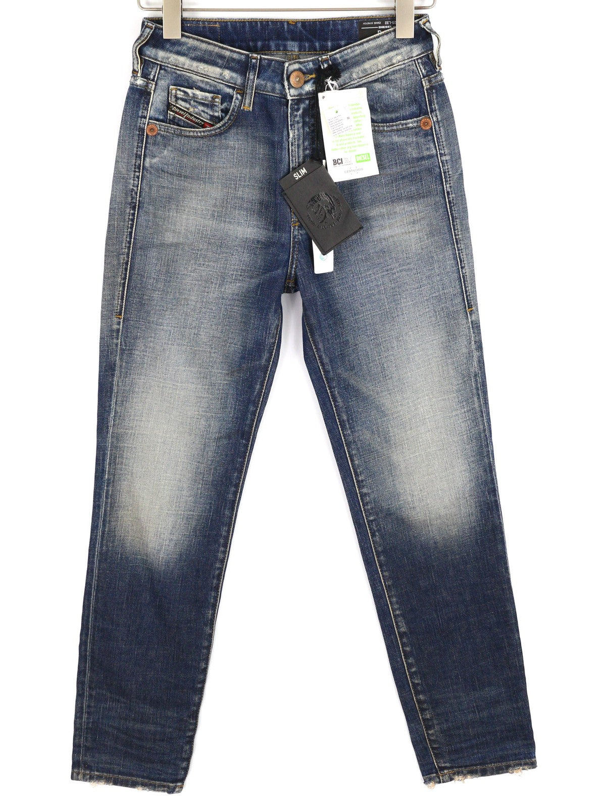 DIESEL D-Joy Z9A05 moteriški džinsai W25/L32 Slim Regular Waist Tamprūs, mėlyni RRP 195 € 