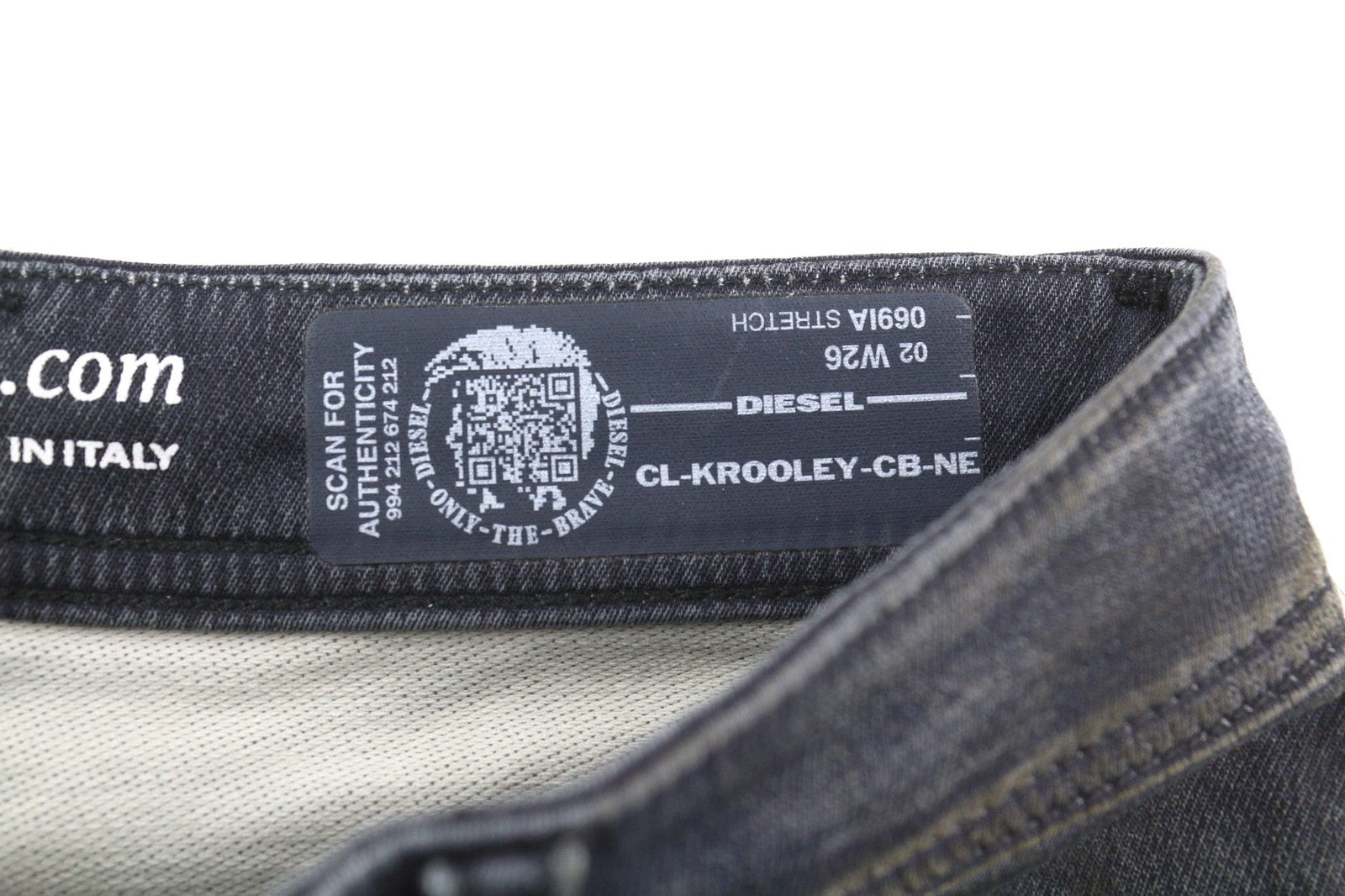 DIESEL CL-Krooley-CB-NE069IA vyriški džinsai W26 Jogg Sweat Stretch Ripped Wash Dark 
