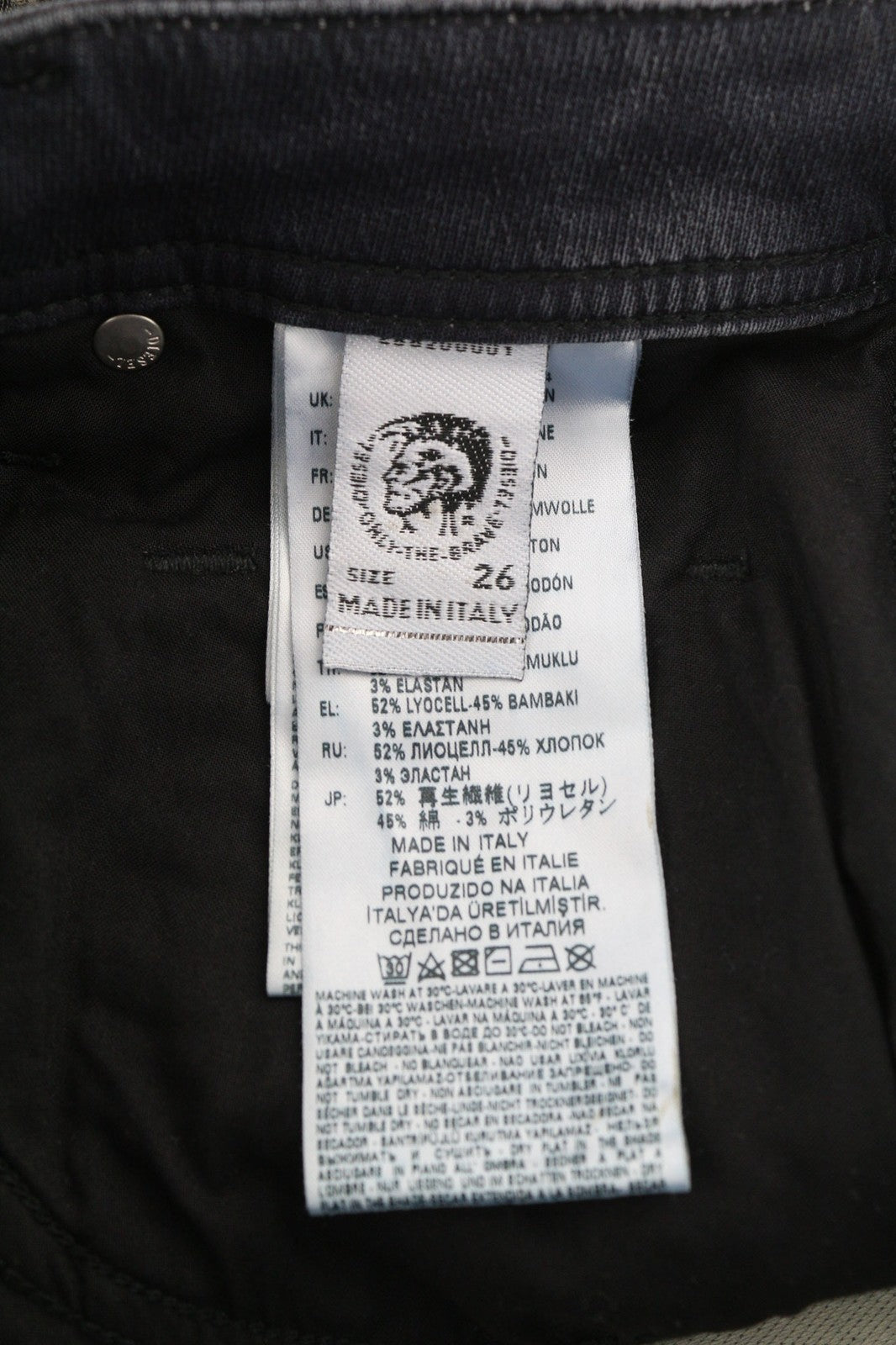 DIESEL CL-Krooley-CB-NE069IA vyriški džinsai W26 Jogg Sweat Stretch Ripped Wash Dark 