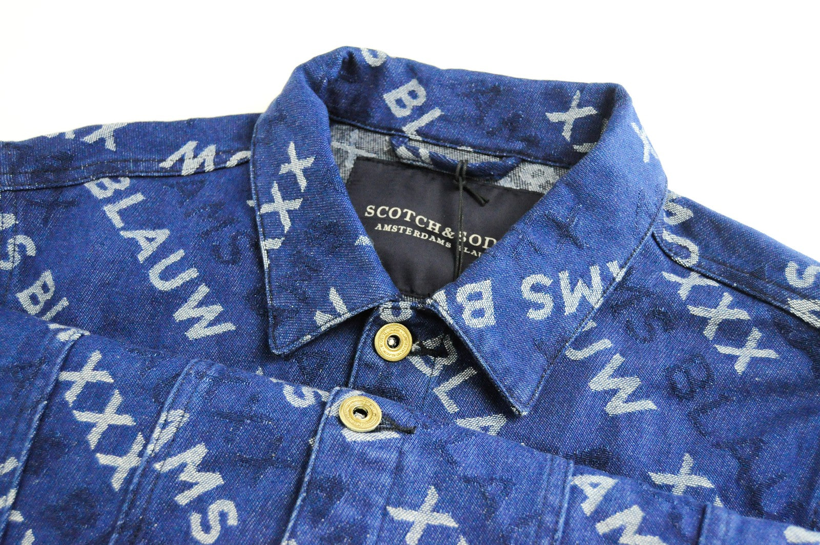 SCOTCH &amp; SODA Blauw L striukė Mėlyna raštuota ilgomis rankovėmis 