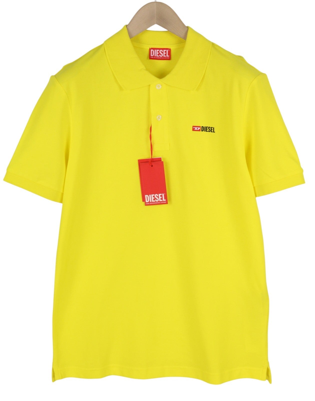 DIESEL T-Smith-Div Polo Mens T-Shirt M Short Sleeve Polo Neck Cotton  Yellow