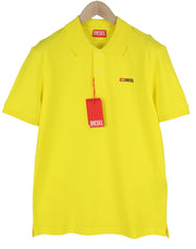 DIESEL T-Smith-Div Polo Mens T-Shirt M Short Sleeve Polo Neck Cotton  Yellow