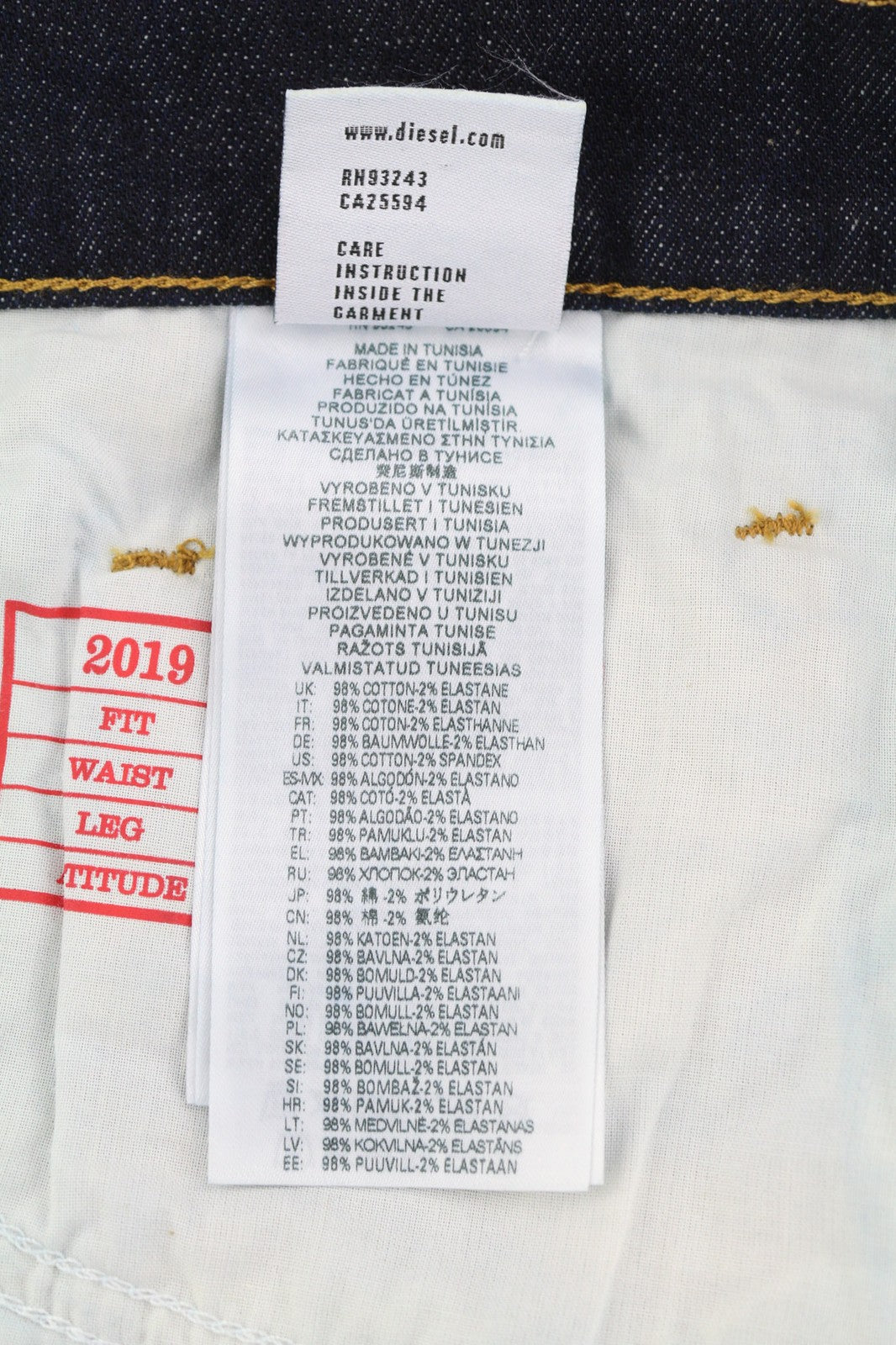 DIESEL 2019 D-Strukt Z9B89 vyriški džinsai W36/L32 ploni užtrauktuku ir kišenėmis 