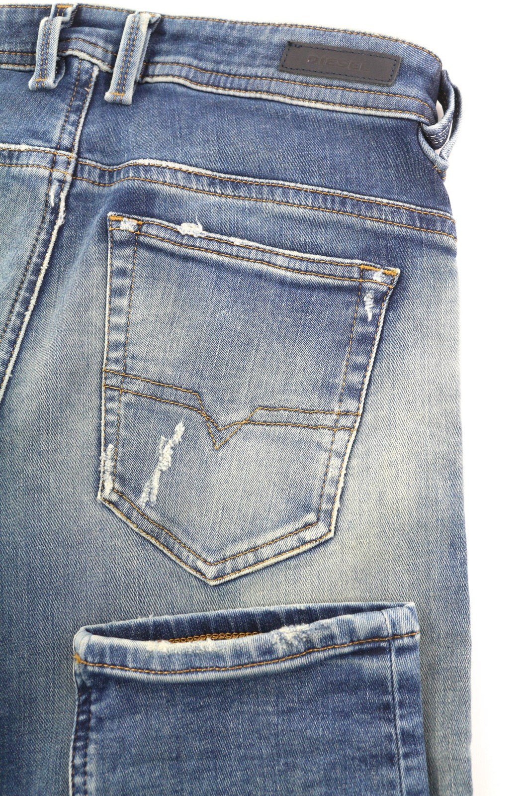 DIESEL Thommer-T 084YQ Vyriški džinsai W27 Jogg Sweat Stretch Slim Washed Mėlyna 