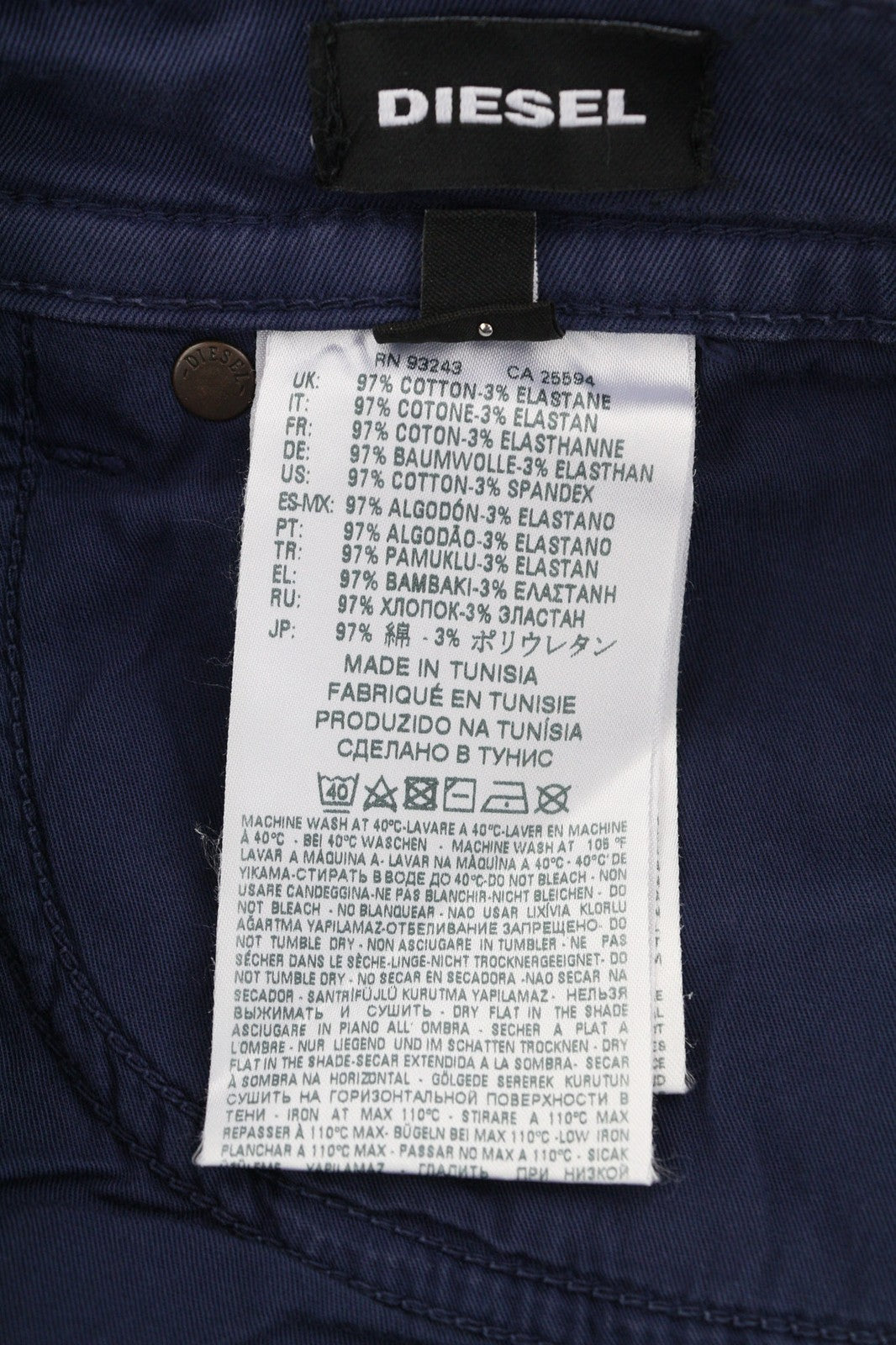 DIESEL R-Tepphar-A vyriški džinsai W29 Slim su sagomis ir kišenėmis, mėlyni