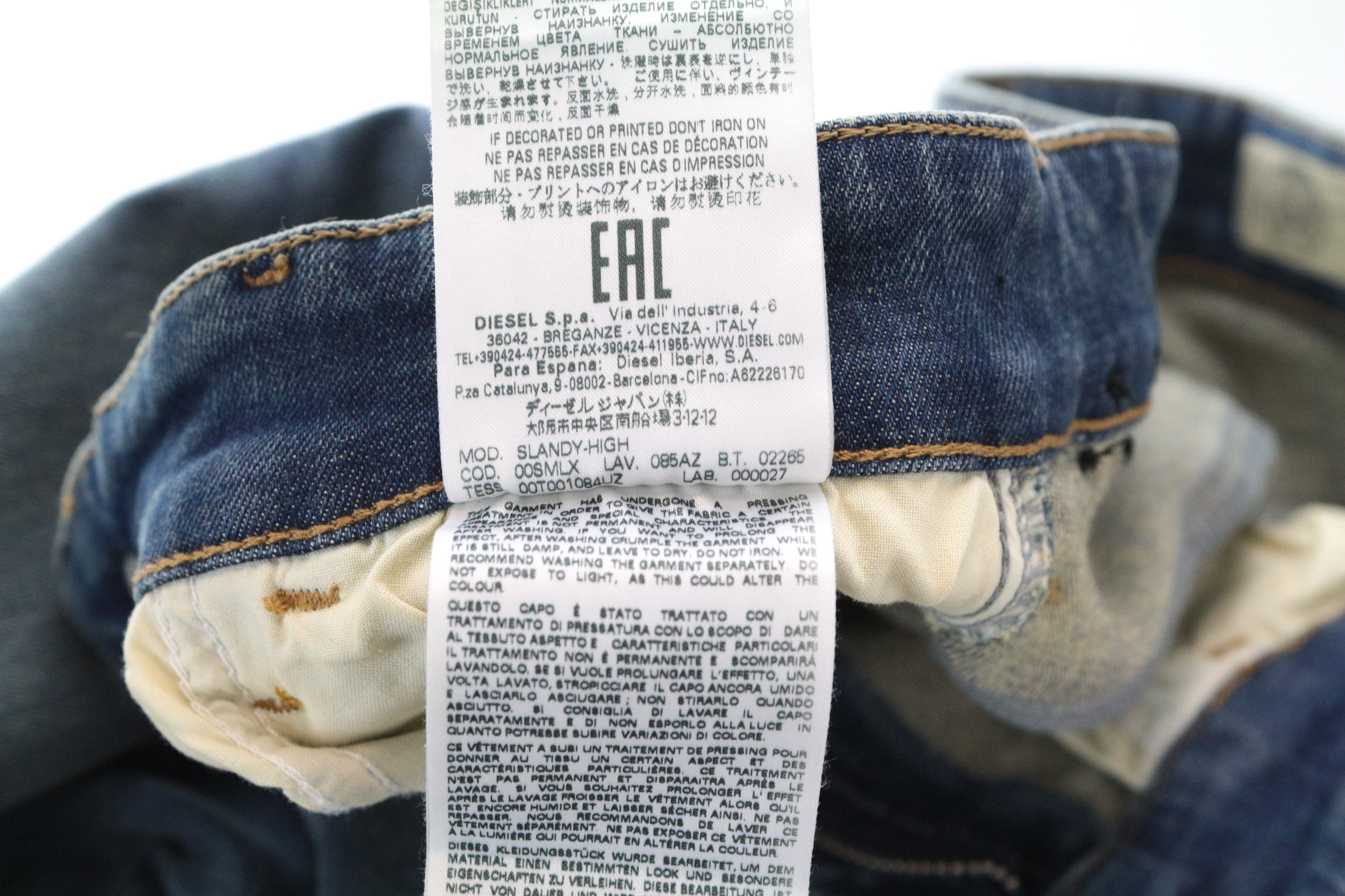 DIESEL Slandy-High 085AZ moteriški bateliai W28/L32 mėlyni, itin aptempti, tamprūs, skalbti 