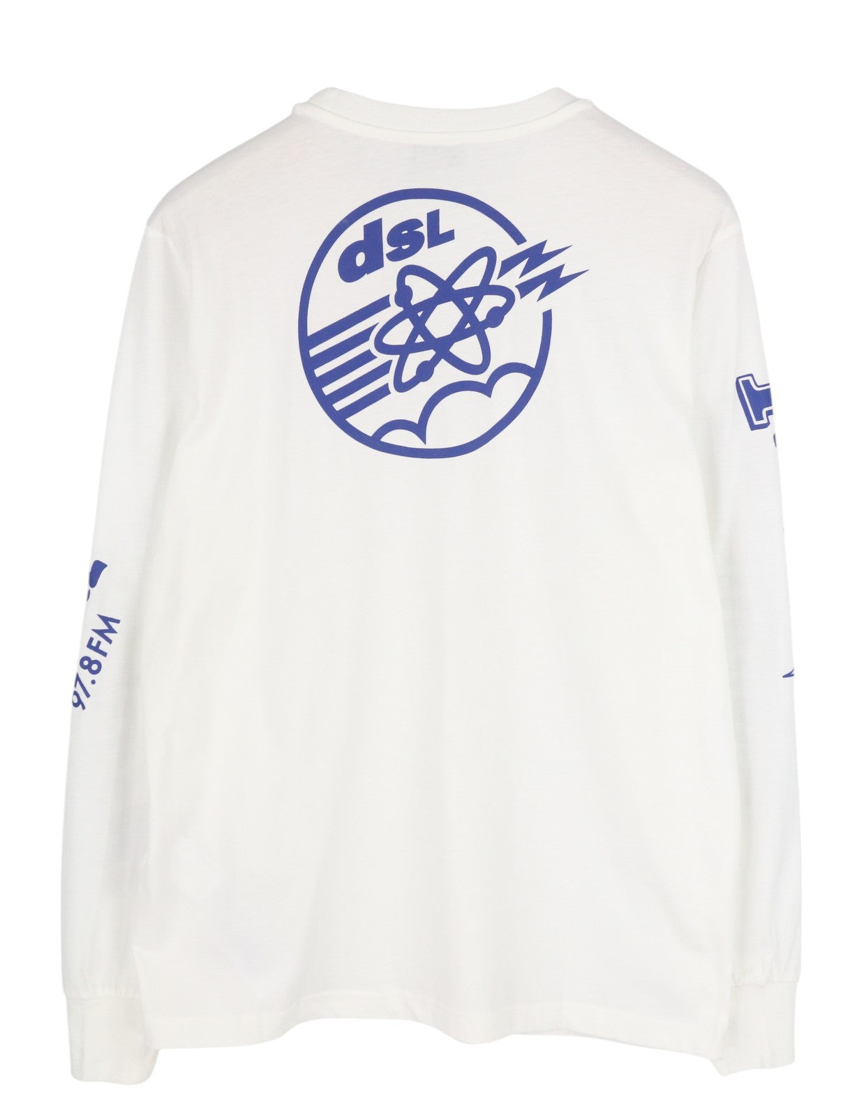 DIESEL T-Just-LS-E6 vyriški marškinėliai L dydžio, balti, ilgomis rankovėmis, apvalia apykakle, trikotažiniai 