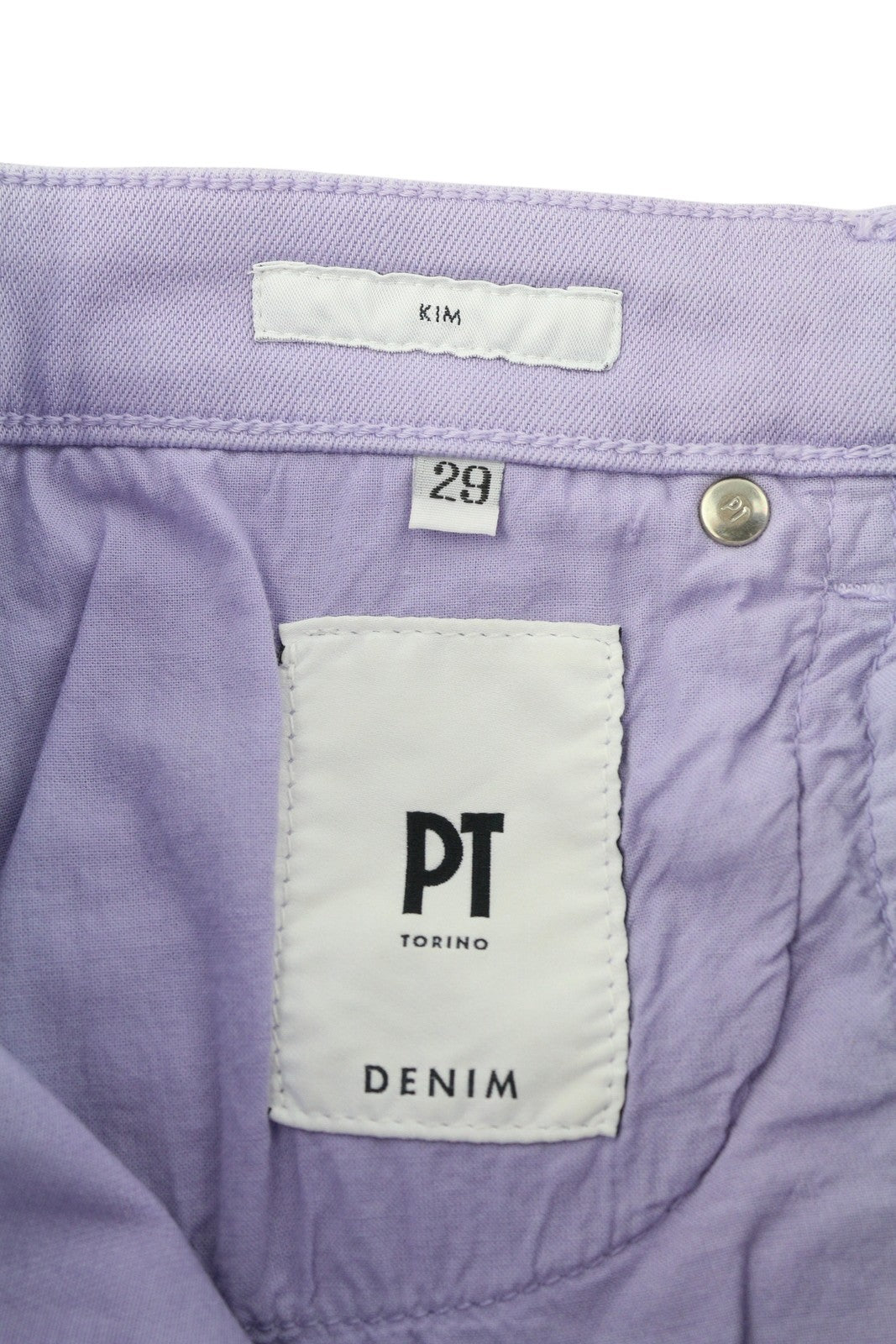 PT TORINO Kim moteriški džinsai W29 violetinės violetinės spalvos platėjantys tamprūs džinsai iki kulkšnies RRP 225 € 