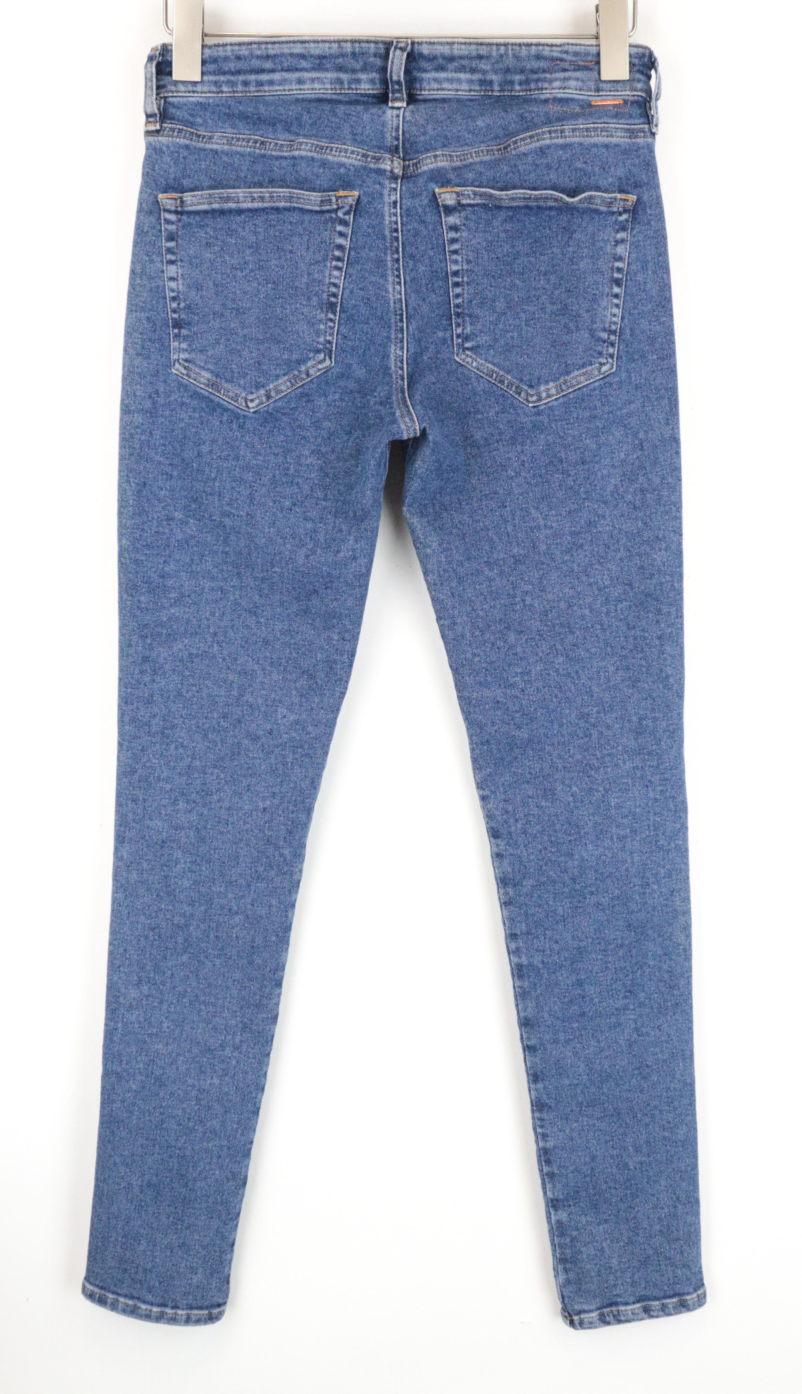 DIESEL Slandy 085AI moteriški mėlyni itin ploni tamprūs džinsai W31/L32 