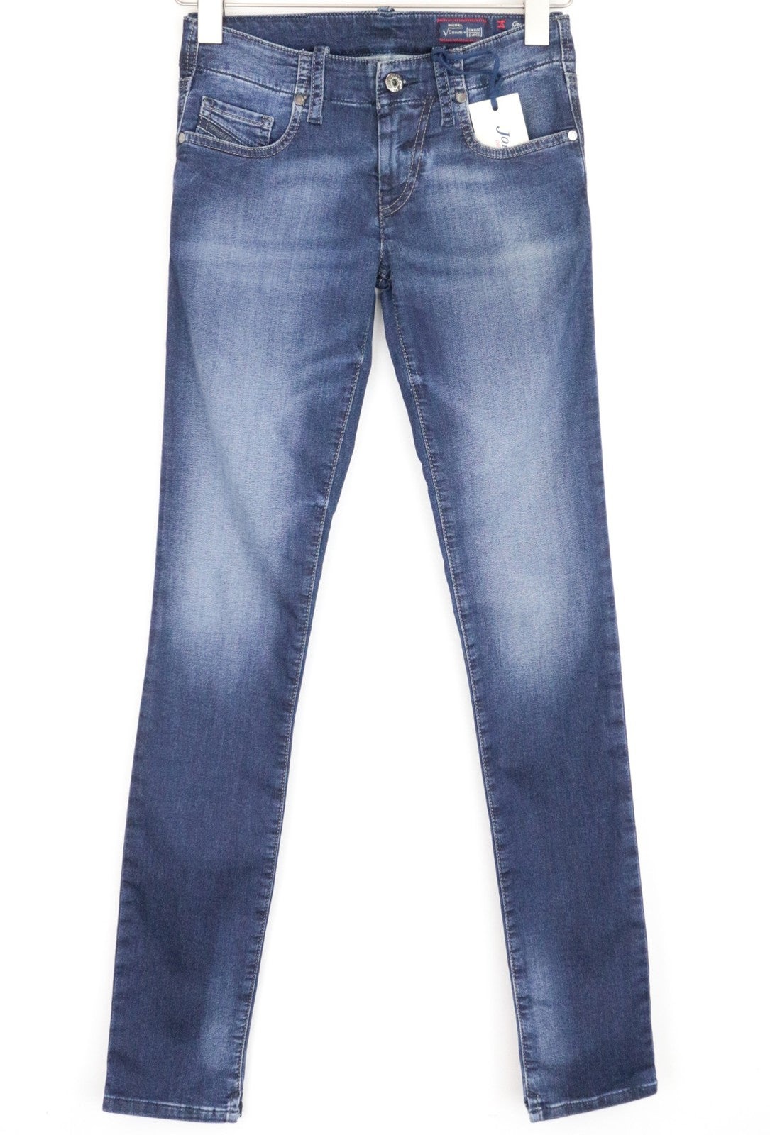 DIESEL Grupee-Ne 0674Y moteriški džinsai W23 Sweat Jogg Slim medvilniniai tamprūs mėlyni 