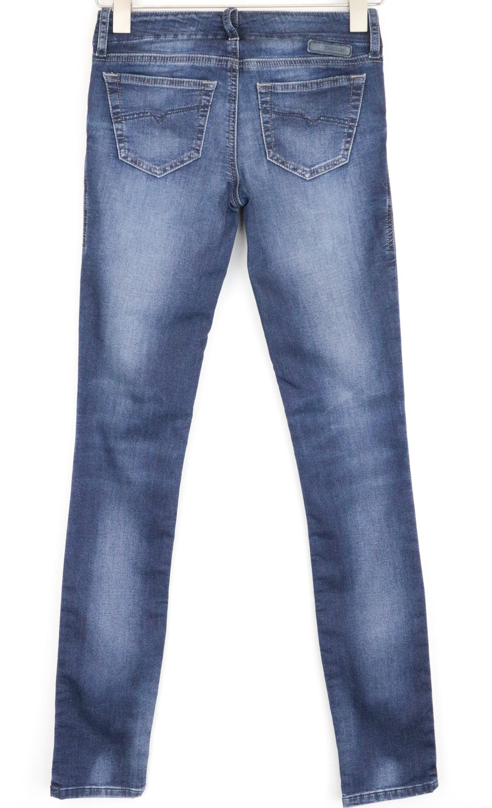 DIESEL Grupee-Ne 0674Y moteriški džinsai W23 Sweat Jogg Slim medvilniniai tamprūs mėlyni 