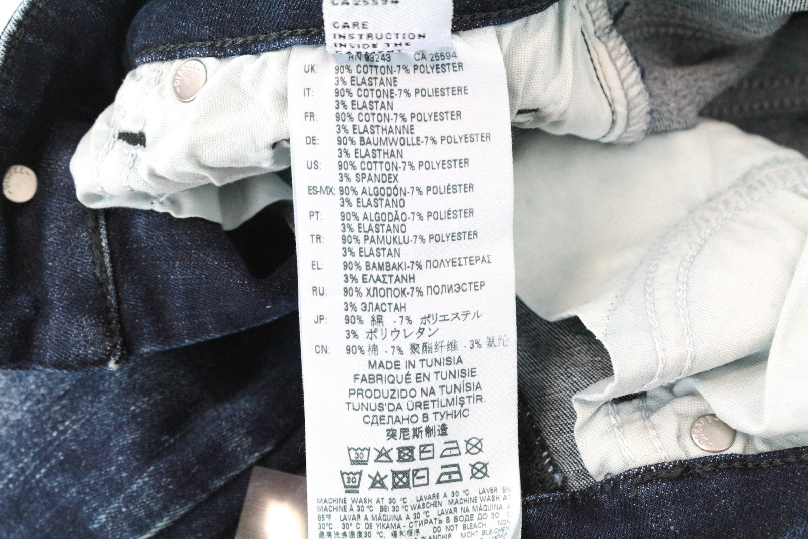 DIESEL Slandy-Zip 069GW moteriški W26/L30 itin aptempti tamprūs mėlyni medvilniniai džinsai 