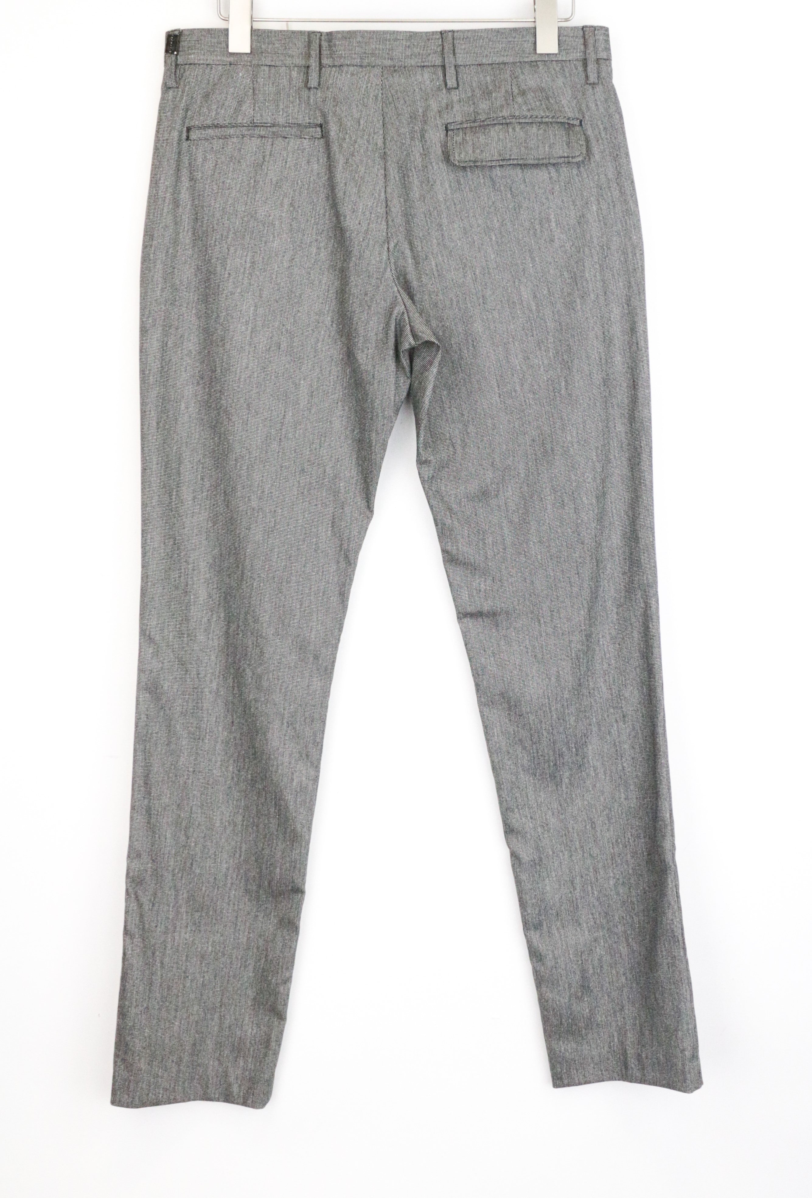 RICHMOND Men's Trousers 48 Grey Wool Flat Front Dress Pants with Side Pockets