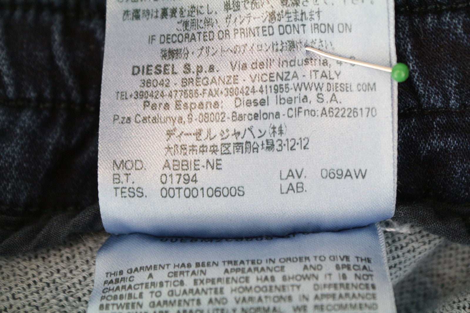 DIESEL Abbie-Ne 069AW Women's Jeans W27 Jogg Fit Blue Wide Stretch Cotton Denim