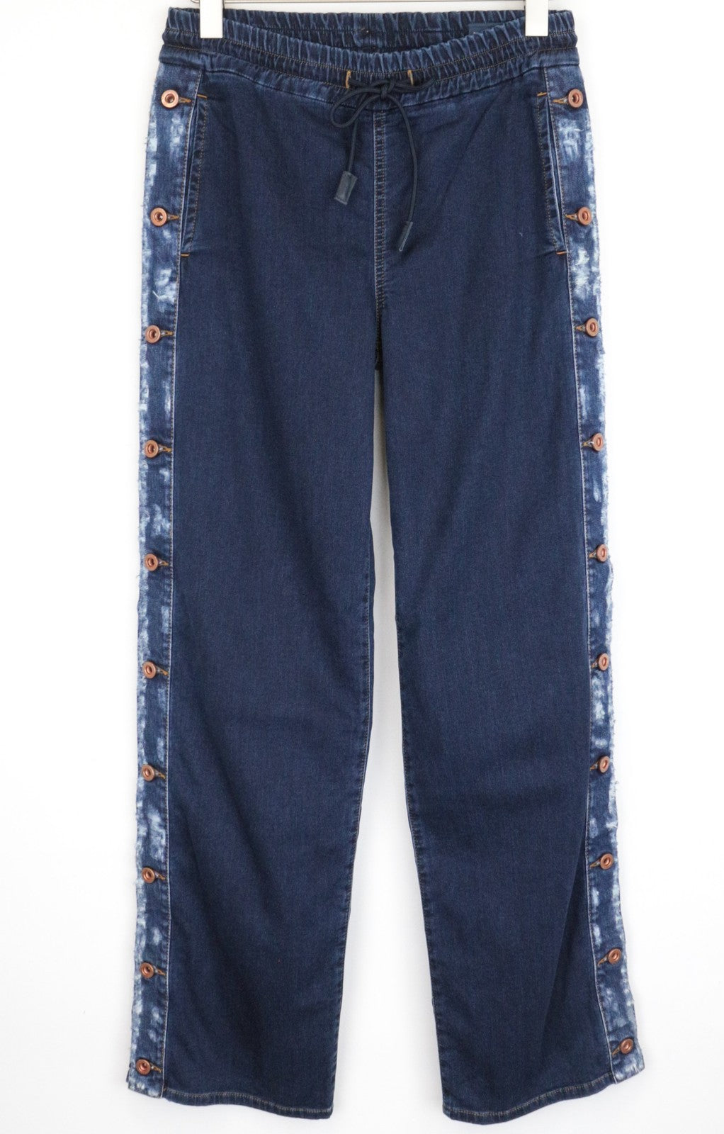 DIESEL Abbie-Ne 069AW moteriški džinsai W27 Jogg Fit mėlyni platūs tamprūs medvilniniai džinsai 