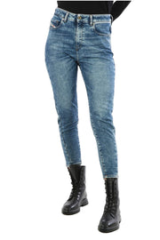 DIESEL Candys-T 0870K moteriški W27 mėlyni medvilniniai skalbti tamprūs džinsai 