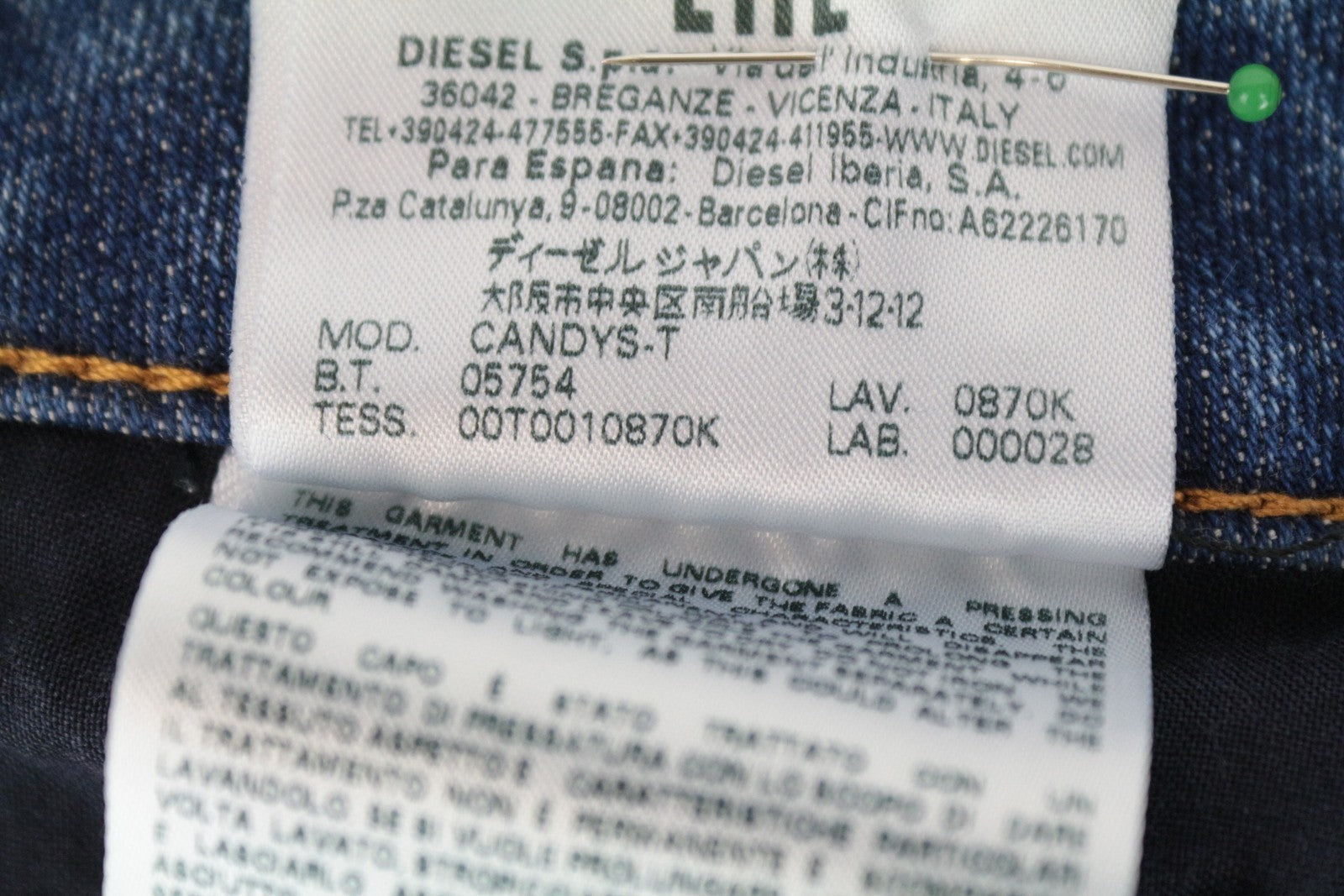 DIESEL Candys-T 0870K moteriški W27 mėlyni medvilniniai skalbti tamprūs džinsai 