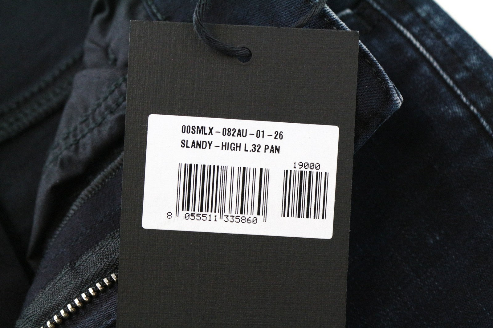 DIESEL Slandy-High 082AU moteriški džinsai W26/L32 itin aptempti, mėlyni, tamprūs medvilniniai džinsai 