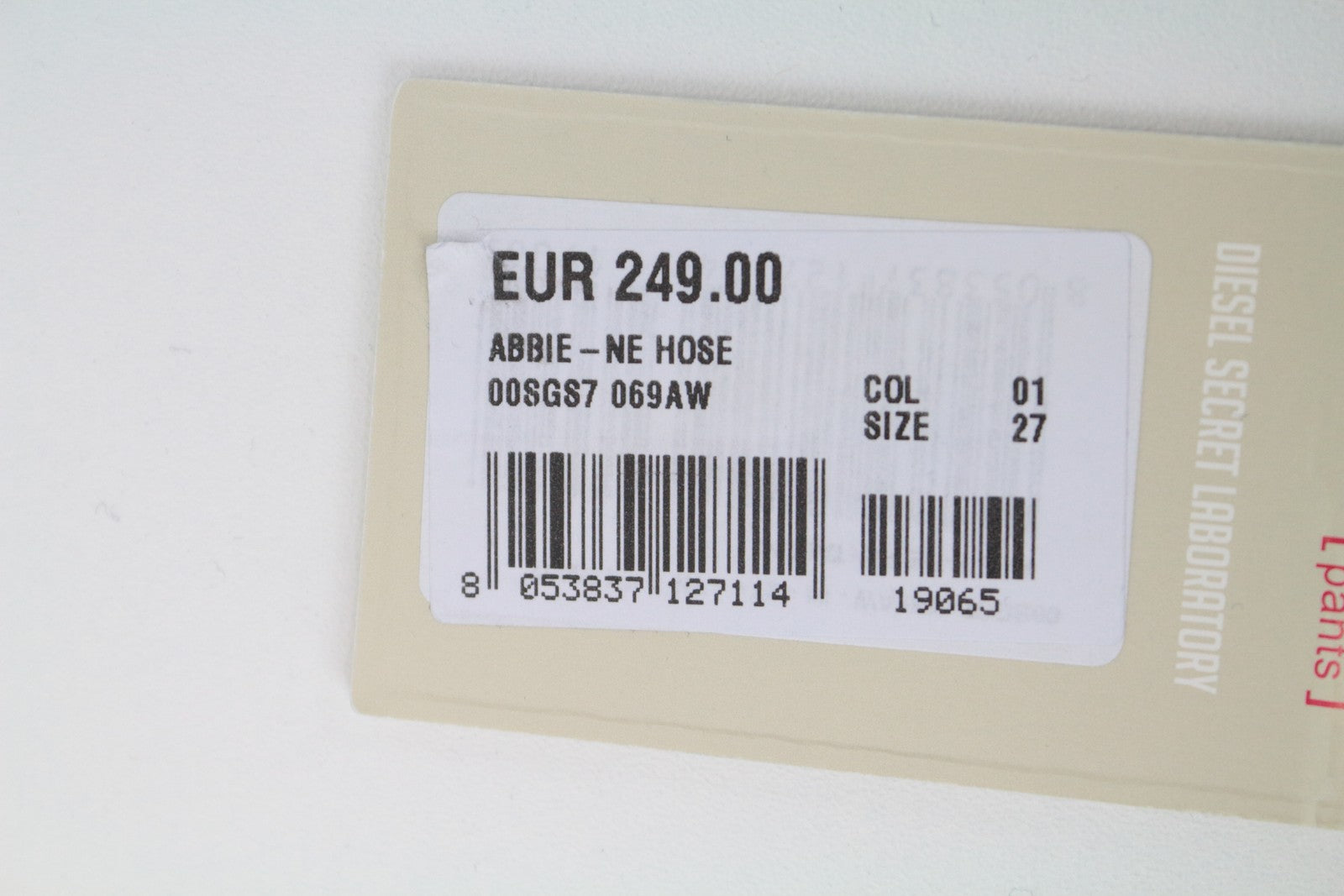 DIESEL Abbie-Ne 069AW moteriški W27 Jogg plačių klešnių mėlyni tamprūs medvilniniai džinsai 