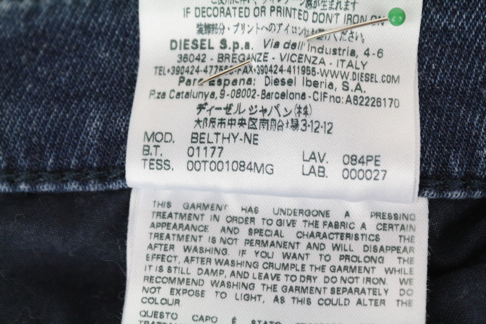 DIESEL Belthy-Ne 084PE moteriški W27 Jogg mėlyni tiesūs, tamprūs medvilniniai džinsai 