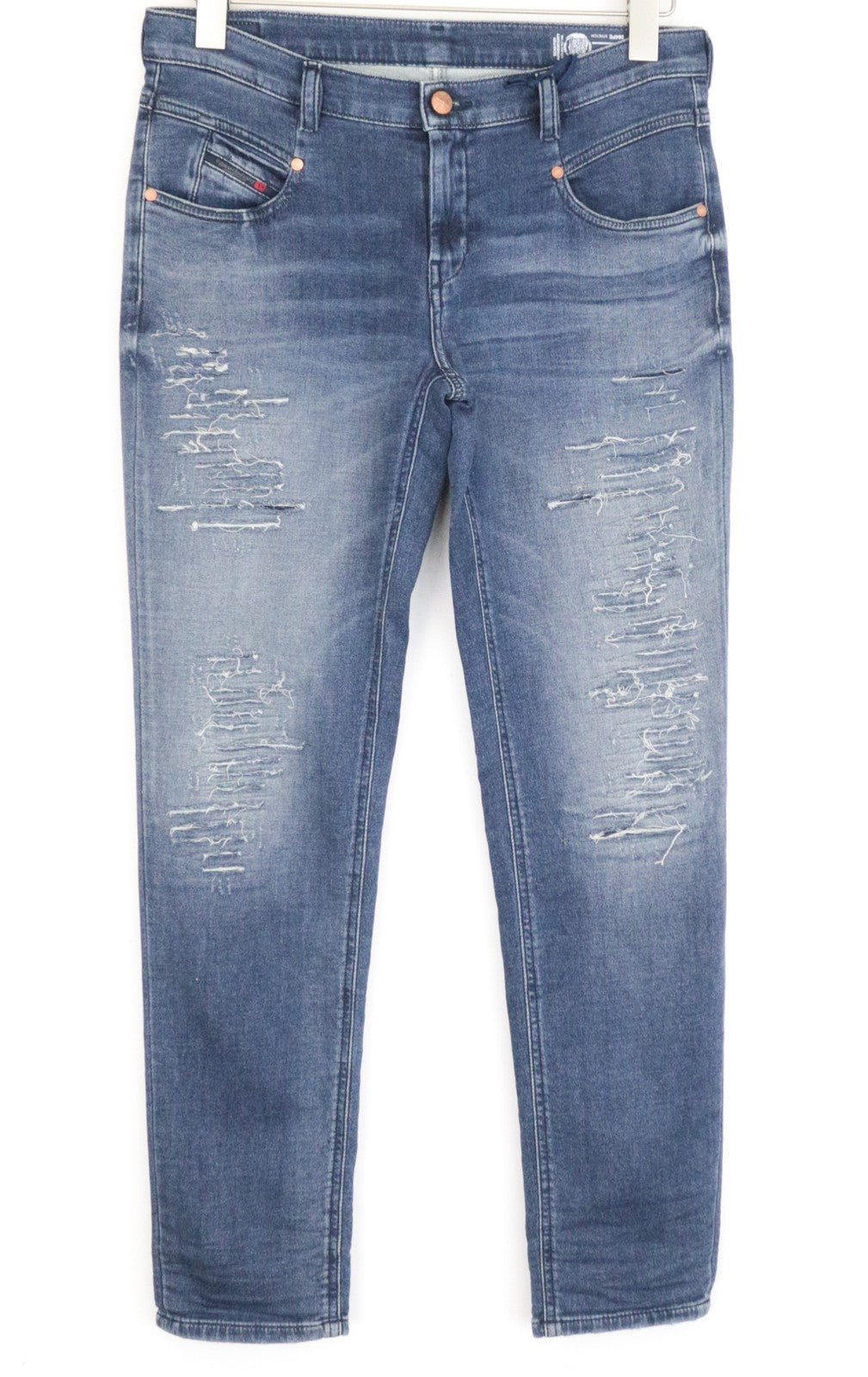 DIESEL Belthy-Ne 084PE moteriški W27 Jogg mėlyni tiesūs, tamprūs medvilniniai džinsai 