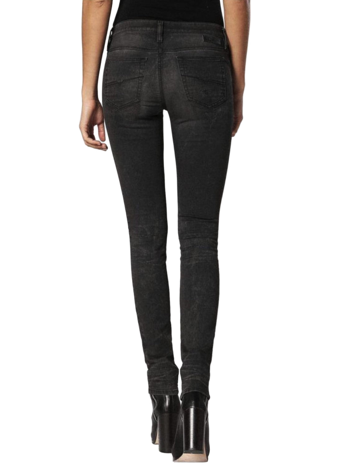 DIESEL Skinzee-NE R648N moteriškos W27 Skinny Jogg pilkos medvilninės tamprios džinsinės kelnės 