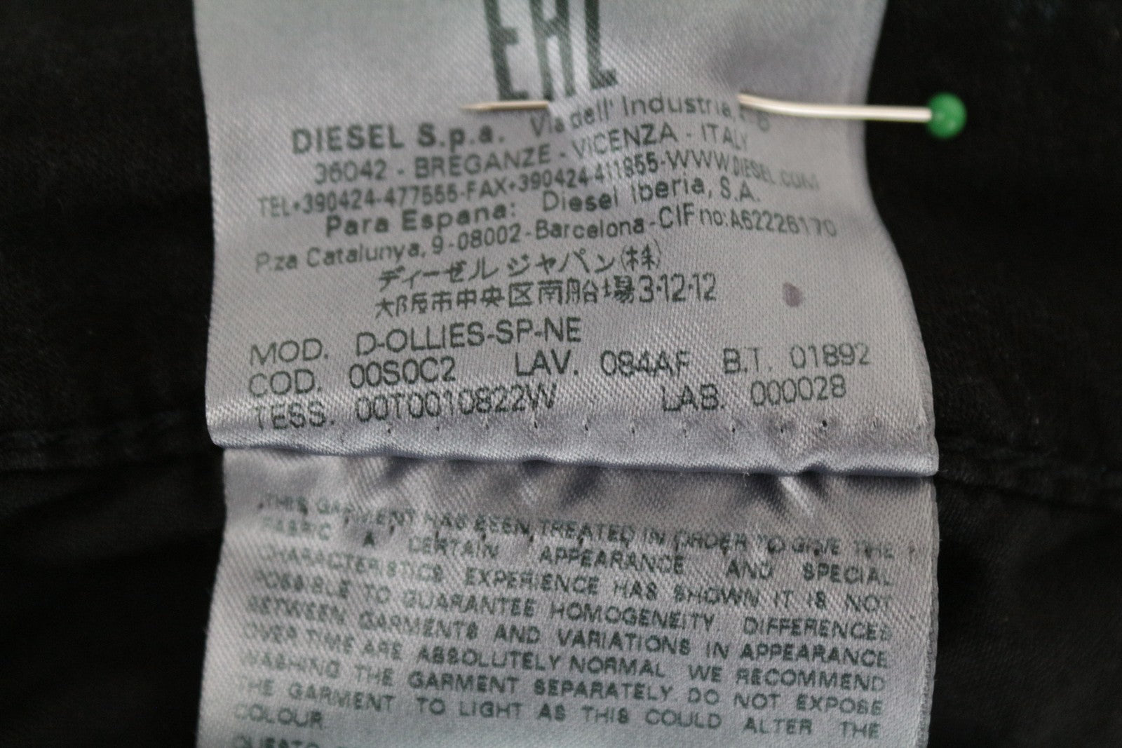 DIESEL D-Ollies-SP-NE 084AF moteriški W26 Jogg mėlyni tamprūs, ploni džinsai 