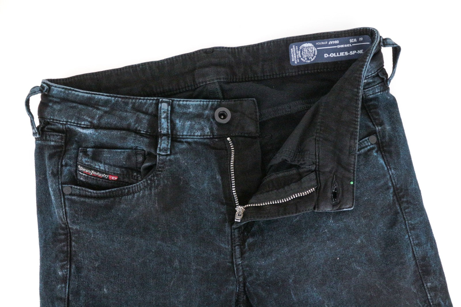 DIESEL D-Ollies-SP-NE 084AF moteriški W26 Jogg mėlyni tamprūs, ploni džinsai 