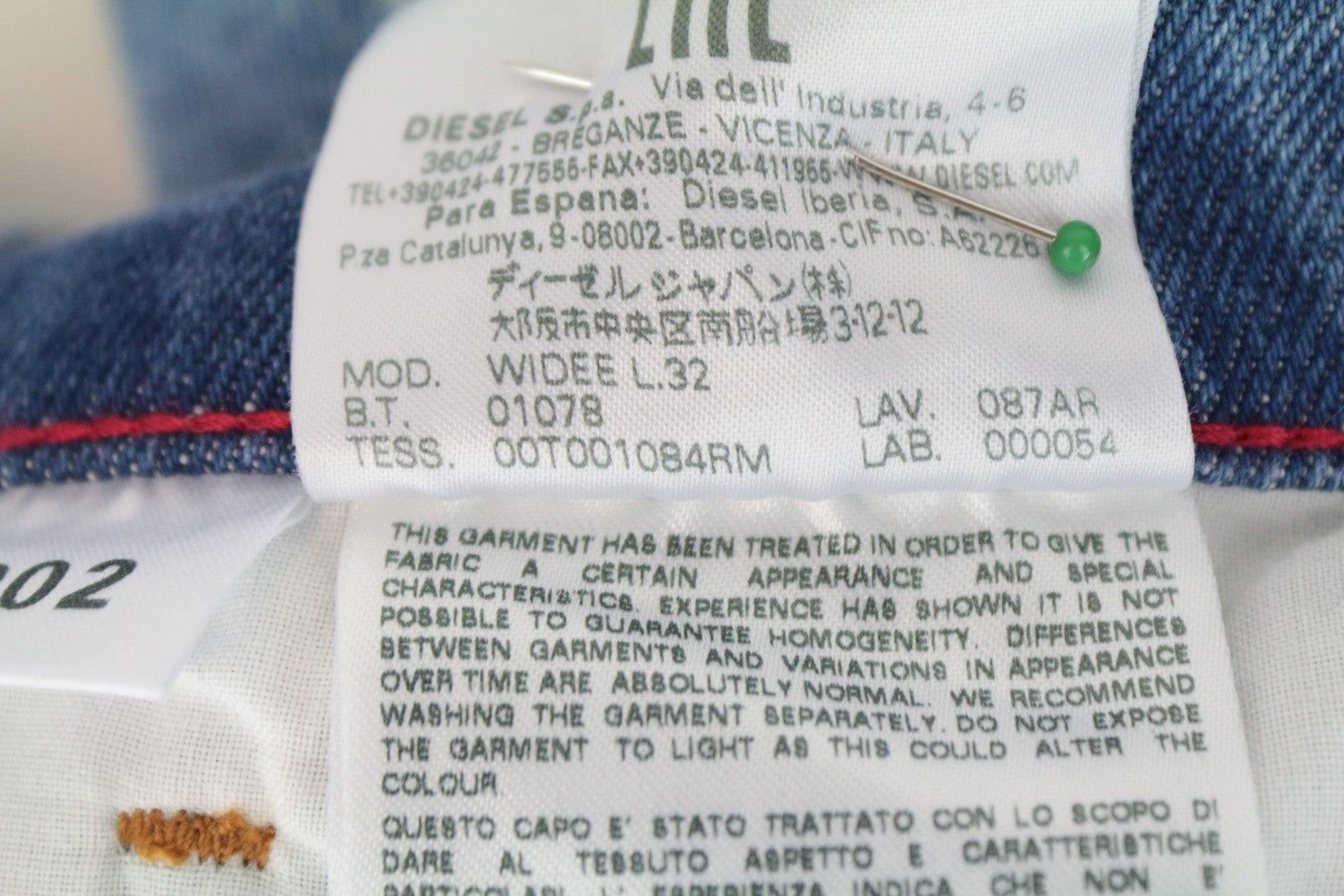 DIESEL Widee 087AR moteriški W26/L32 mėlyni tiesaus kirpimo medvilniniai tamprūs džinsai 