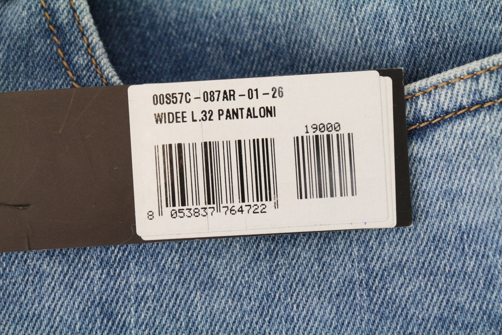 DIESEL Widee 087AR moteriški W26/L32 mėlyni tiesaus kirpimo medvilniniai tamprūs džinsai 