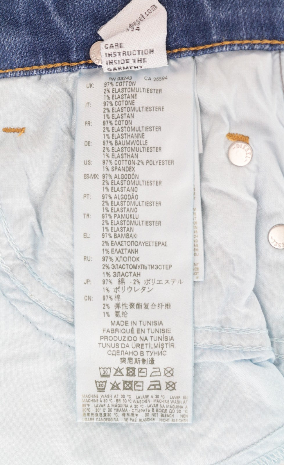 DIESEL D-Rifty 083AX moteriški bateliai W26/L32, prigludę, mėlyni, žemo juosmens, tamprūs, medvilniniai. 