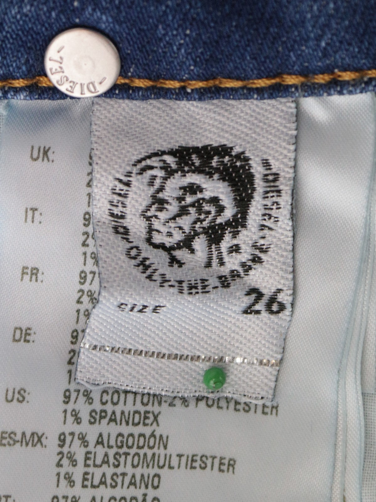 DIESEL D-Rifty 083AX moteriški bateliai W26/L32, prigludę, mėlyni, žemo juosmens, tamprūs, medvilniniai. 