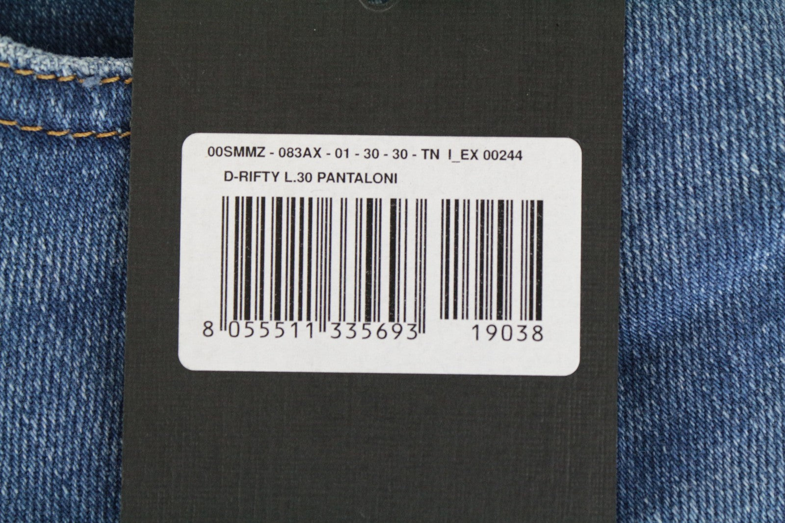 DIESEL D-Rifty 083AX moteriški W30/L30 mėlyni ploni medvilniniai tamprūs skalbti džinsai 