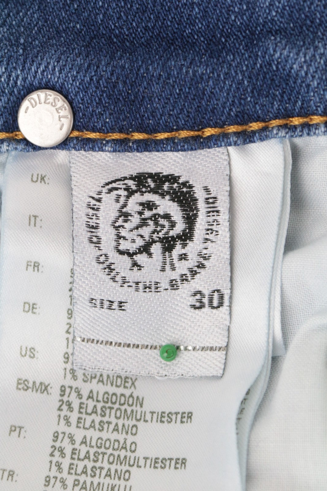 DIESEL D-Rifty 083AX moteriški W30/L30 mėlyni ploni medvilniniai tamprūs skalbti džinsai 